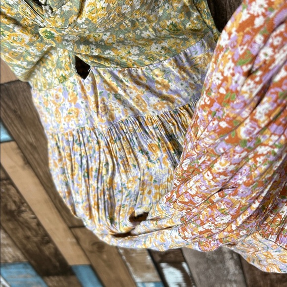 Angie Green and Yellow Textured patchwork Dress - Picture 9 of 16